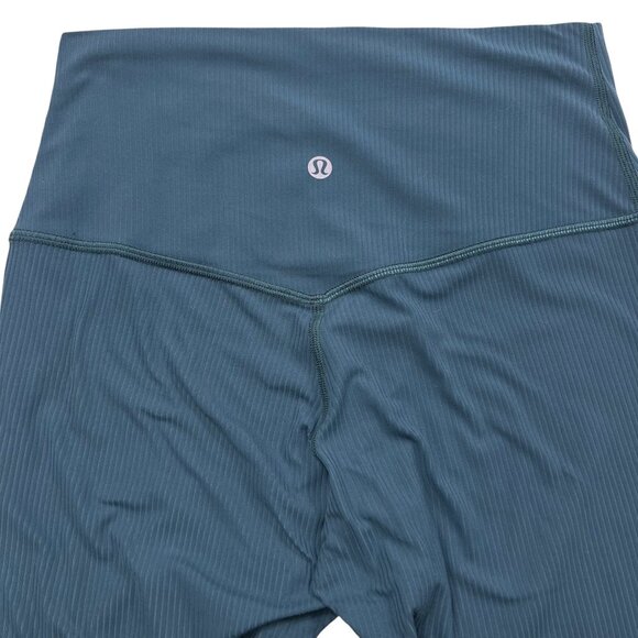 Lululemon Align Ribbed High Rise Crop 23" Inseam Green Jasper Size 6 - Picture 4 of 5